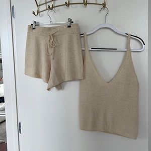 Cream beige knit set
